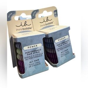 Invisibobble Power Performance Hair Spirals Lot Of 2 Packs Gym Jelly Print NWT